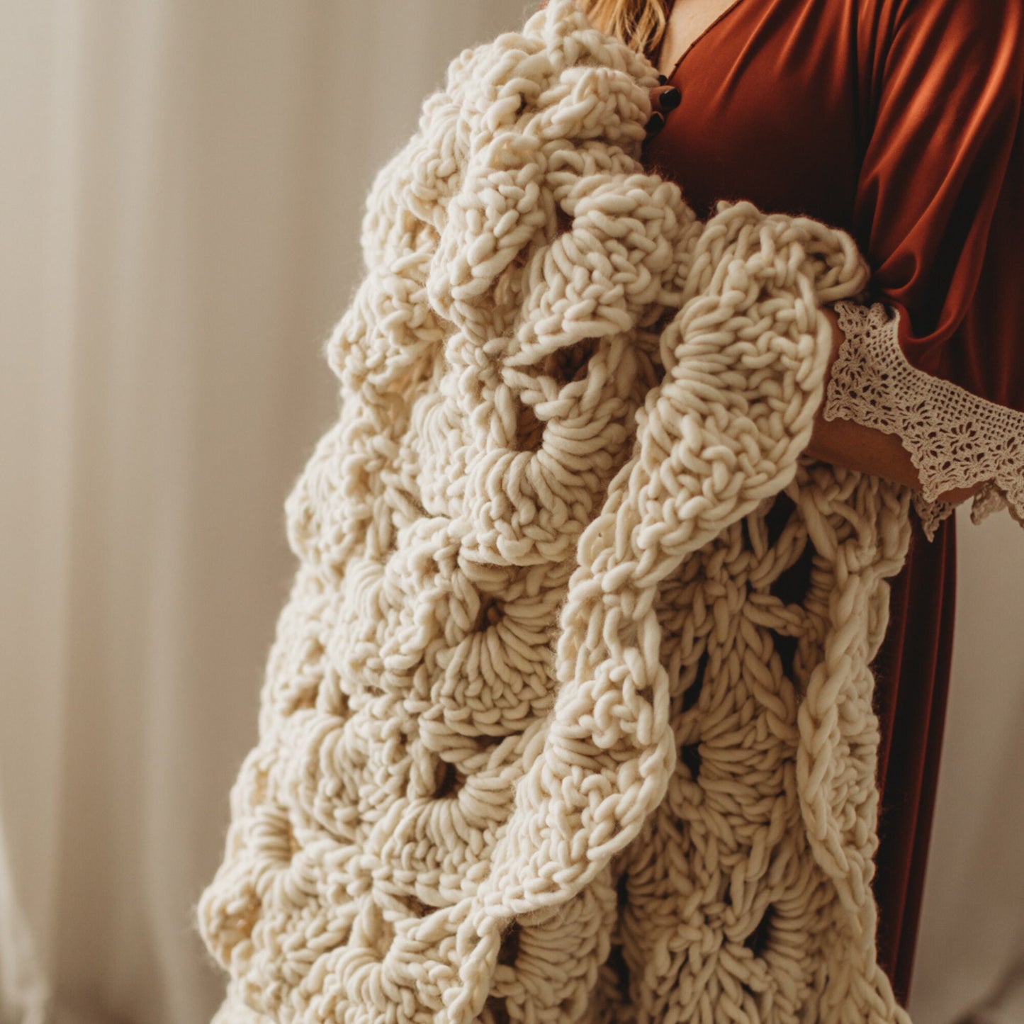 Super Bulky Shells Crochet Blanket