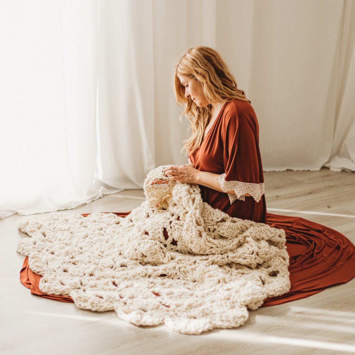 Super Bulky Shells Crochet Blanket