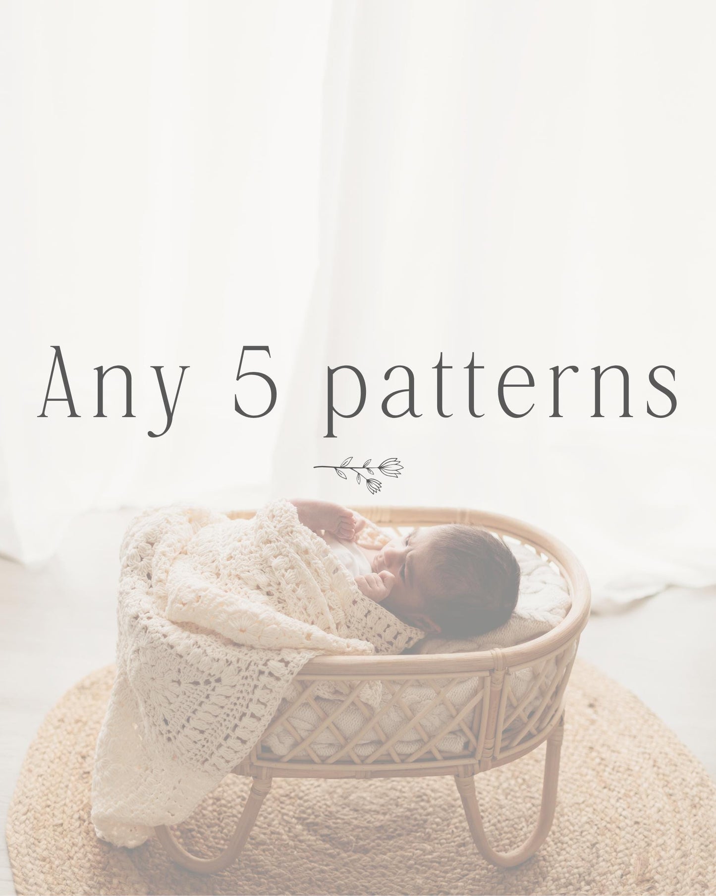 Patterns package: Any 5 Knitting or Crochet Patterns