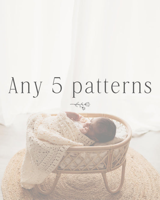 Patterns package: Any 5 Knitting or Crochet Patterns