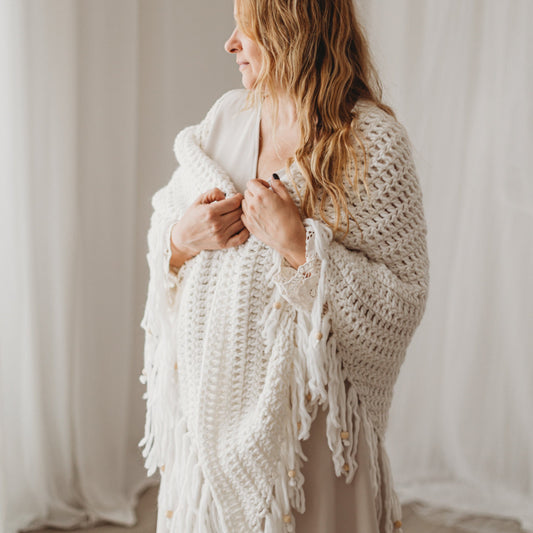 Chunky Triangle Shawl Crochet Pattern