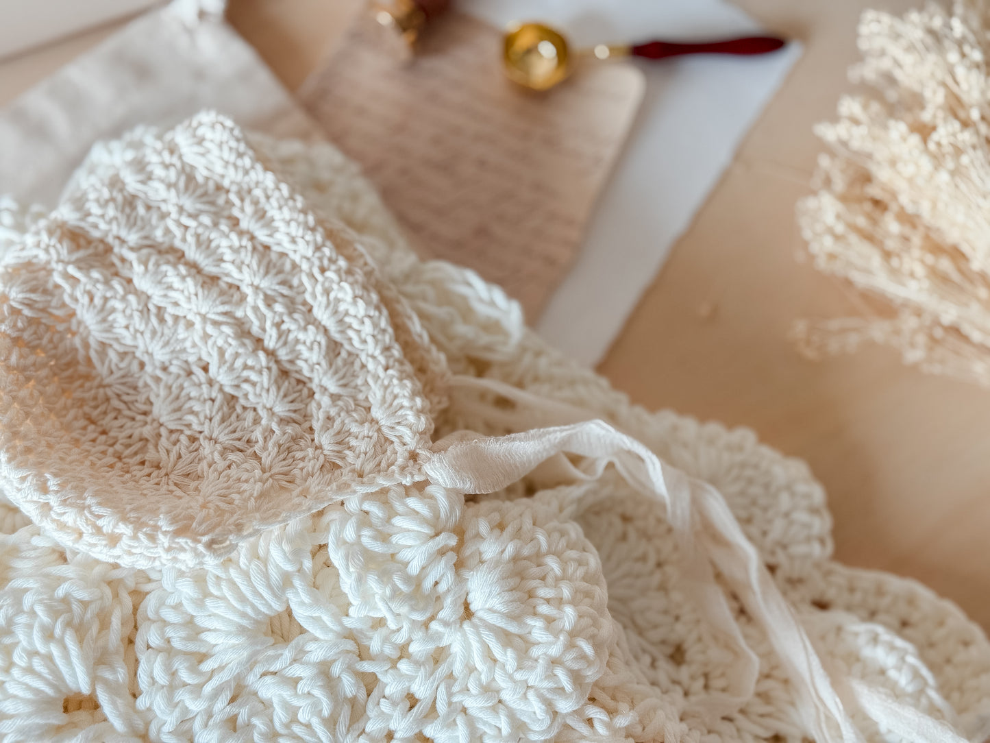 Emmy - Baby Blanket and Bonnet
