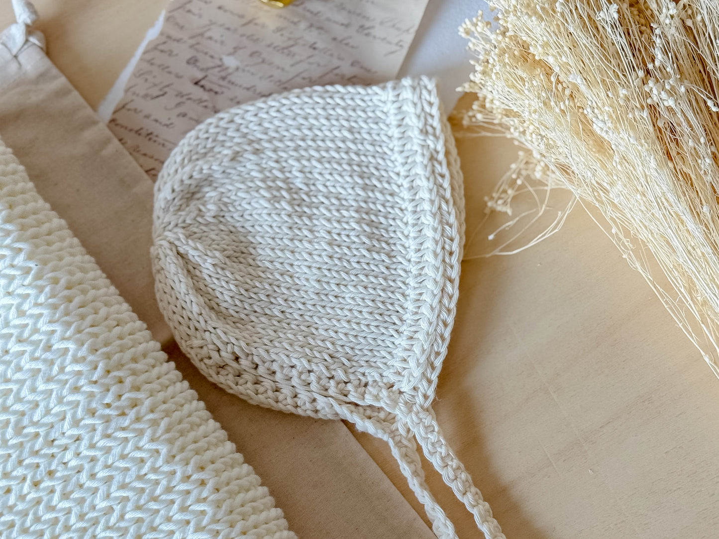 Amelia Baby Blanket and Bonnet