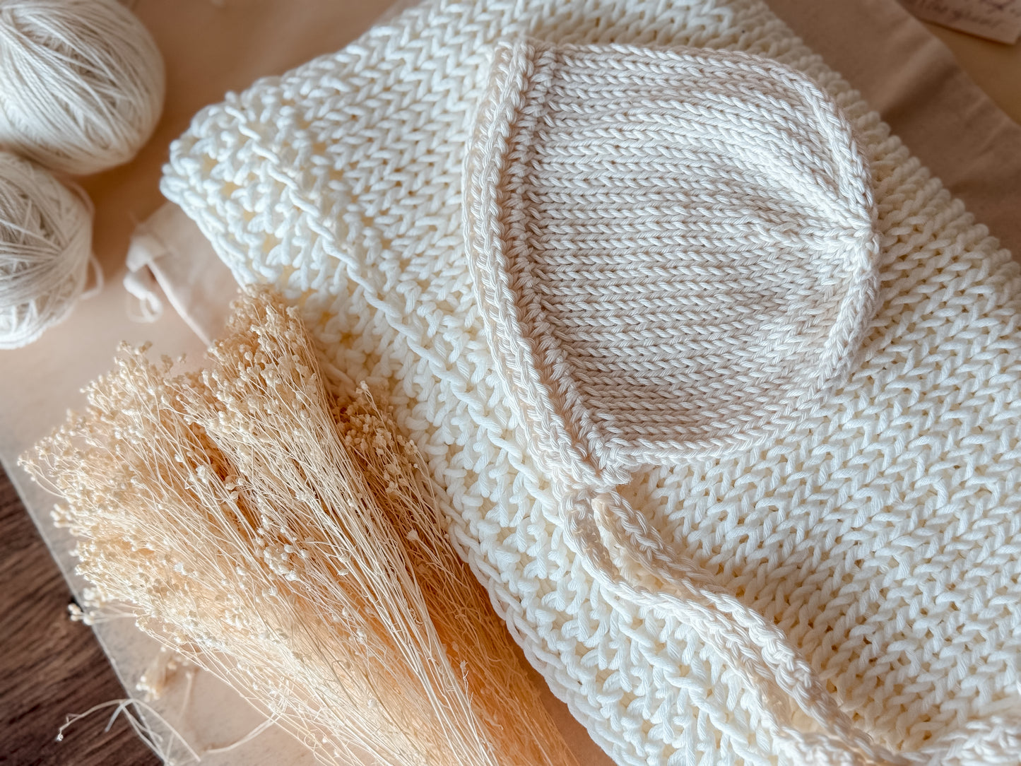 Amelia Baby Blanket and Bonnet