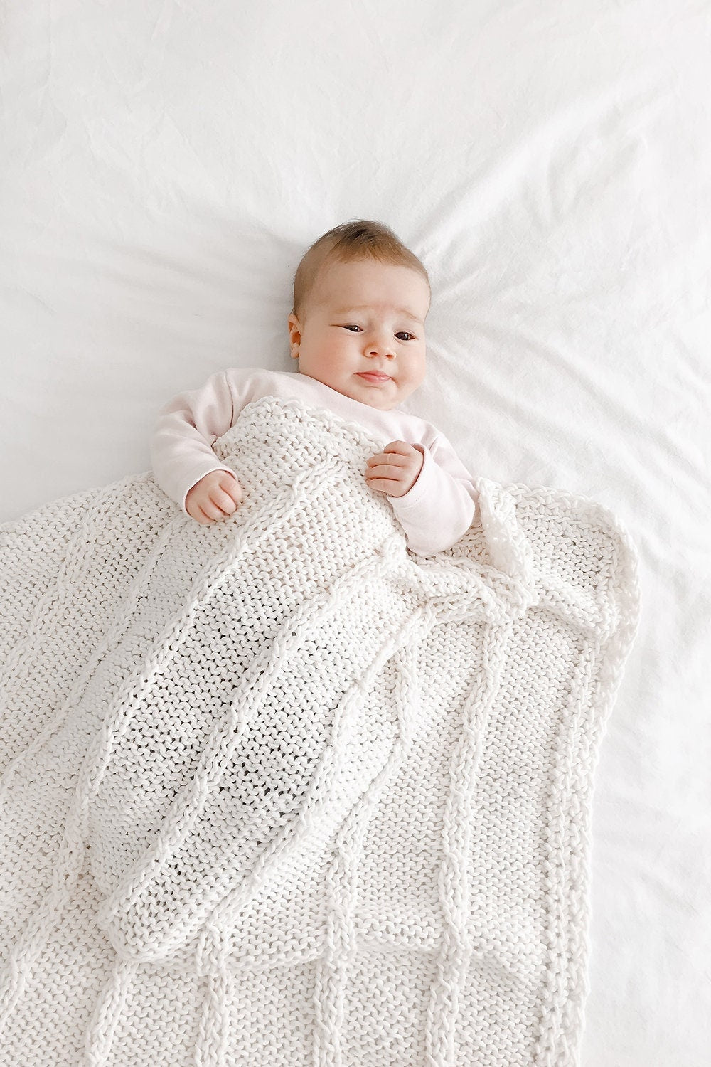 Knitting Pattern: Cables Baby Blanket Olivia