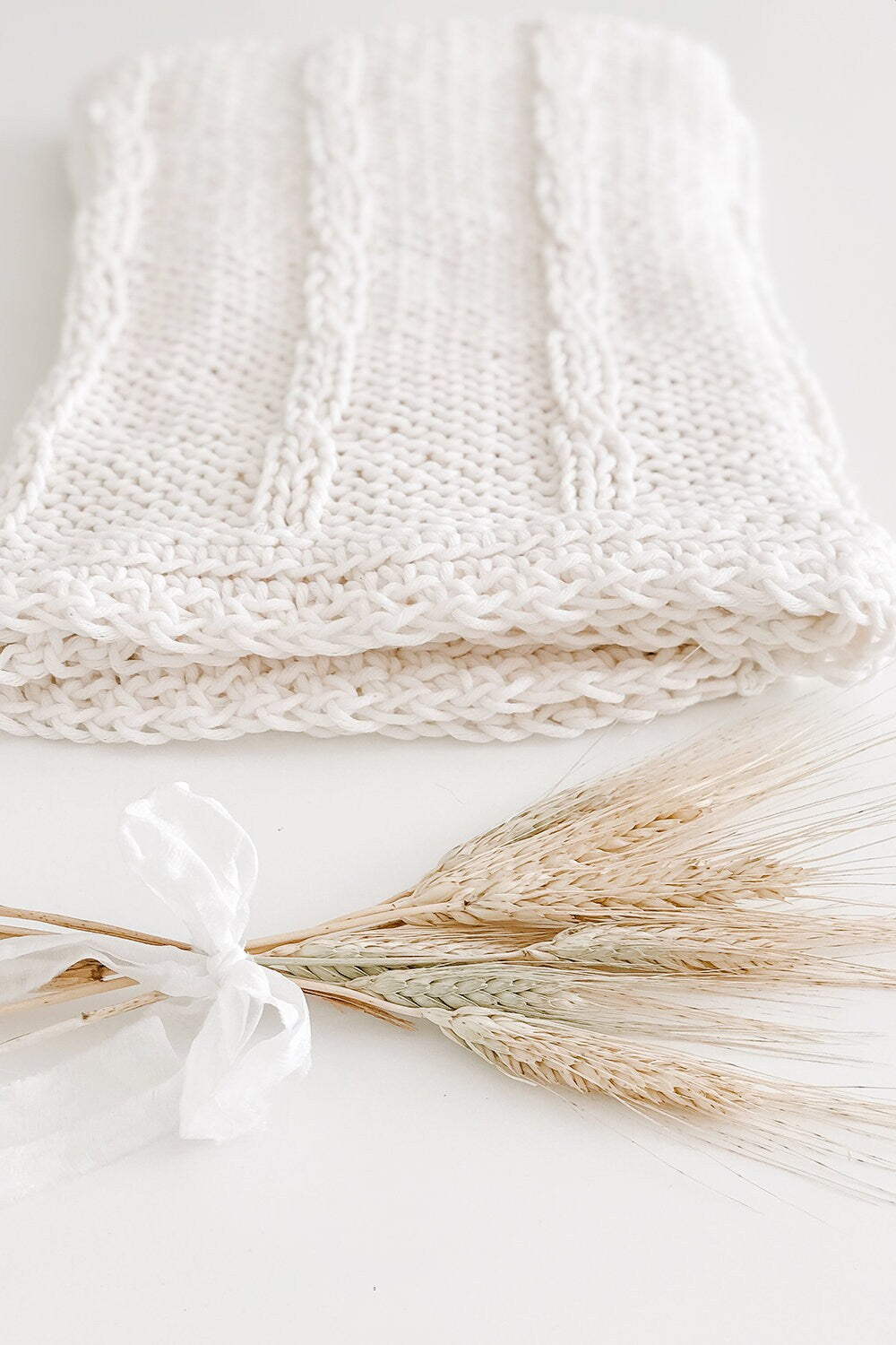 Knitting Pattern: Cables Baby Blanket Olivia