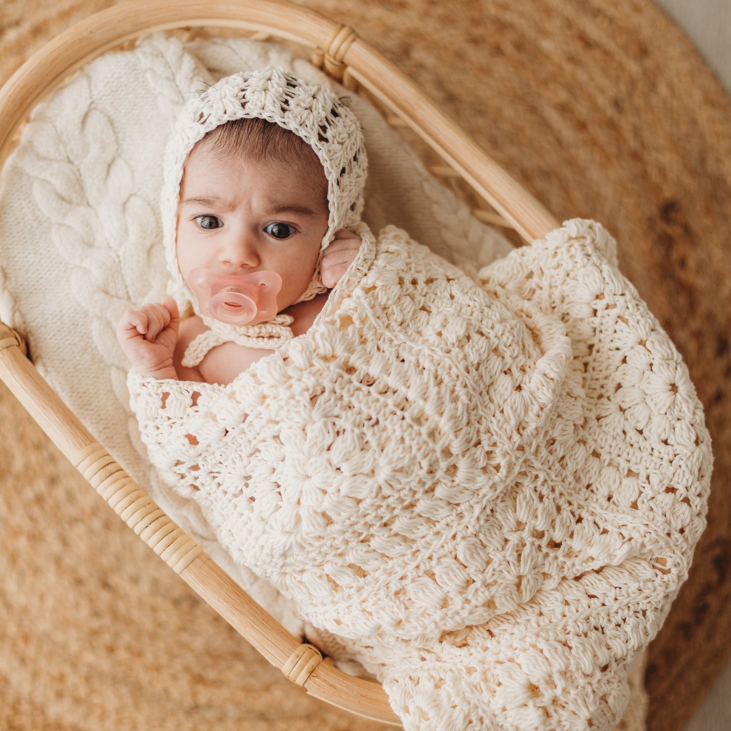 Crochet Baby Bonnet Cloe Pattern