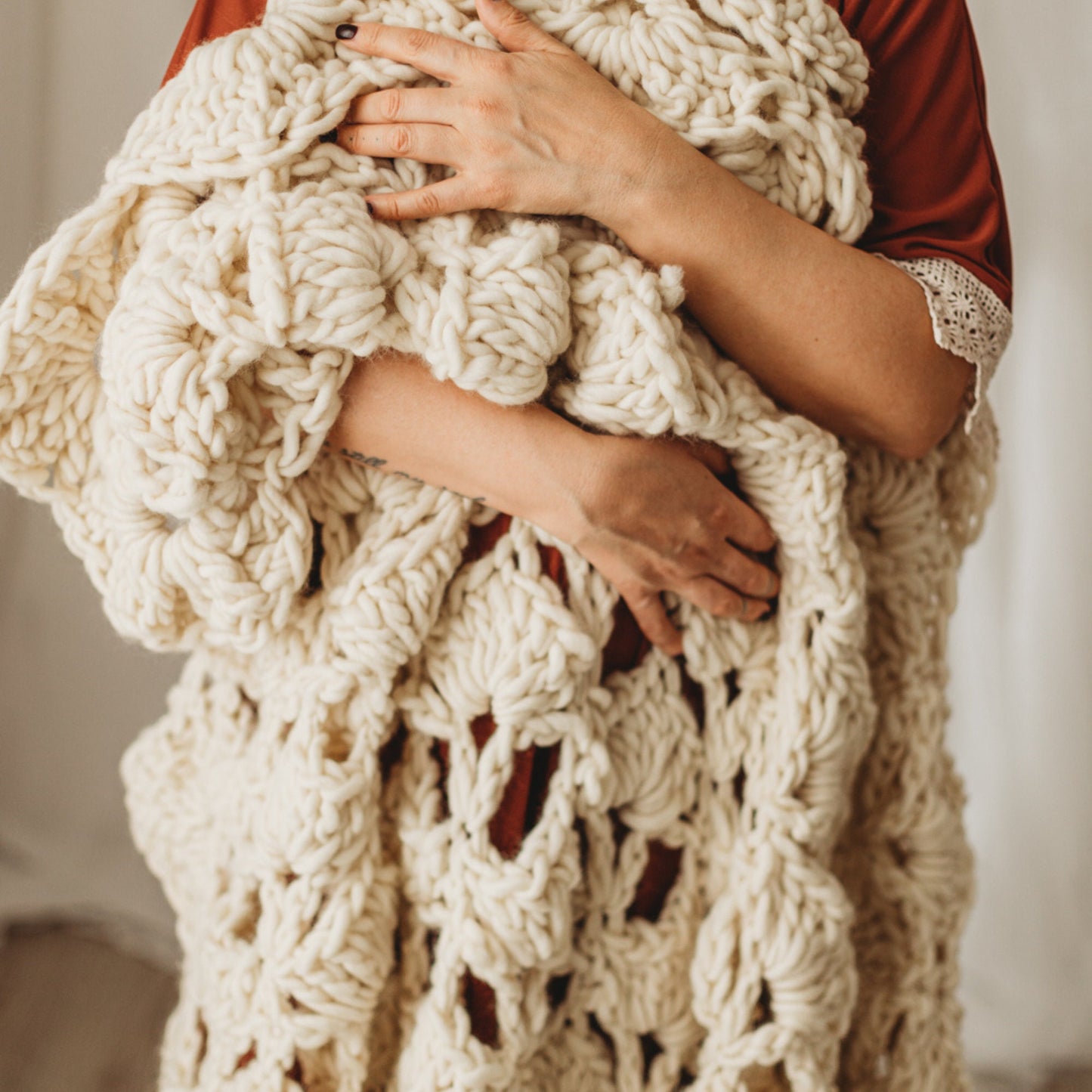 Super Bulky Shells Crochet Blanket