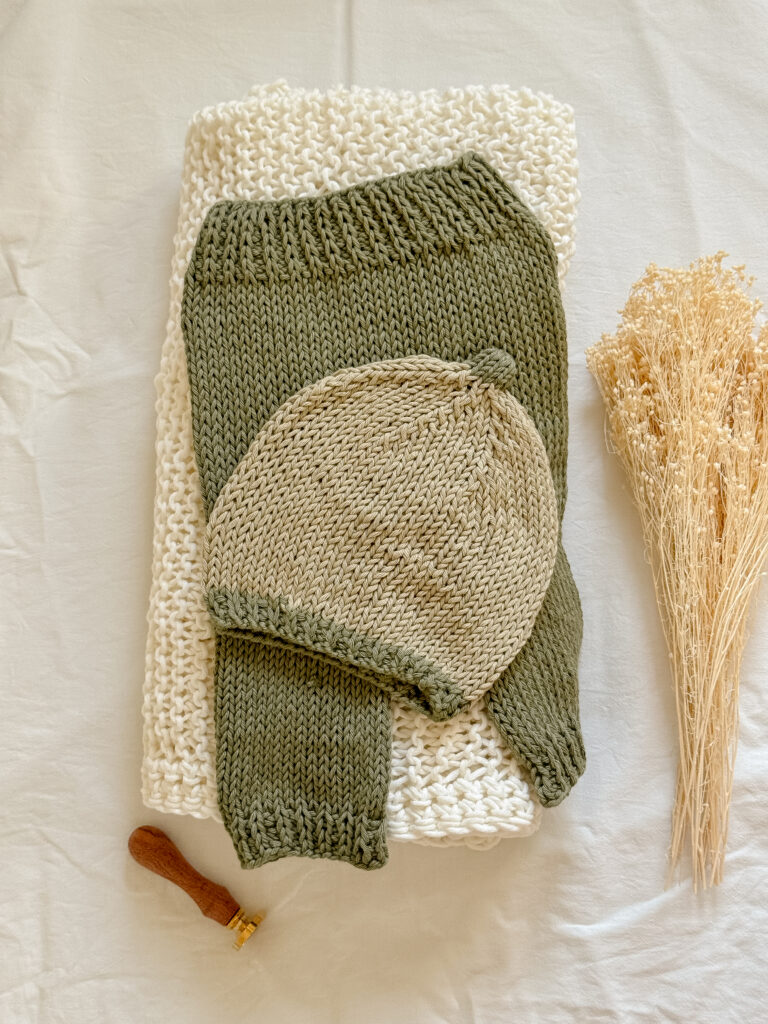 Hand Knit Baby Boy Gift Set